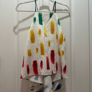 Milly Colorful Halter Top with Abstract Design